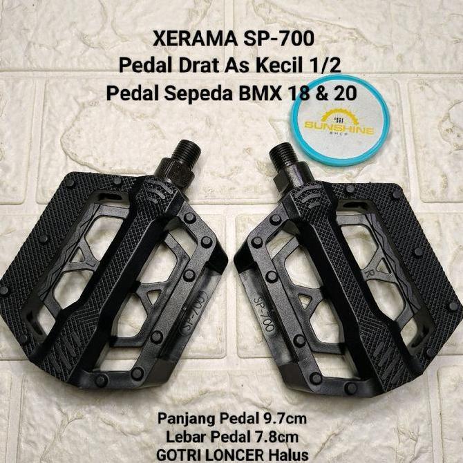 Pedal Drat As Kecil 1/2 SP-700 Black Sepeda BMX 18 Dan 20 Crank Gir Tengah BB USA As Terusan Langsun