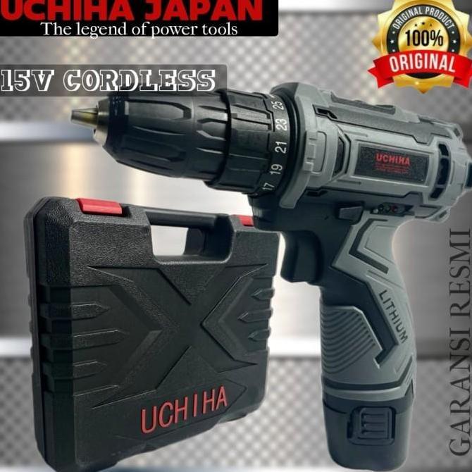 Allthebest mesin bor cordless UCHIHA 18vol baterai cas charger tanpa kabel obeng