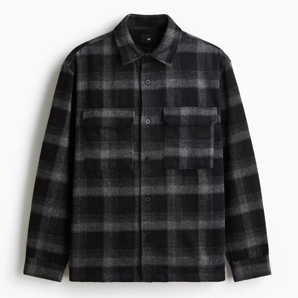 BIG PROMO Kemeja Flanel Veterano HNM Reguler Fit Oversize Kemeja H&M Laki-laki