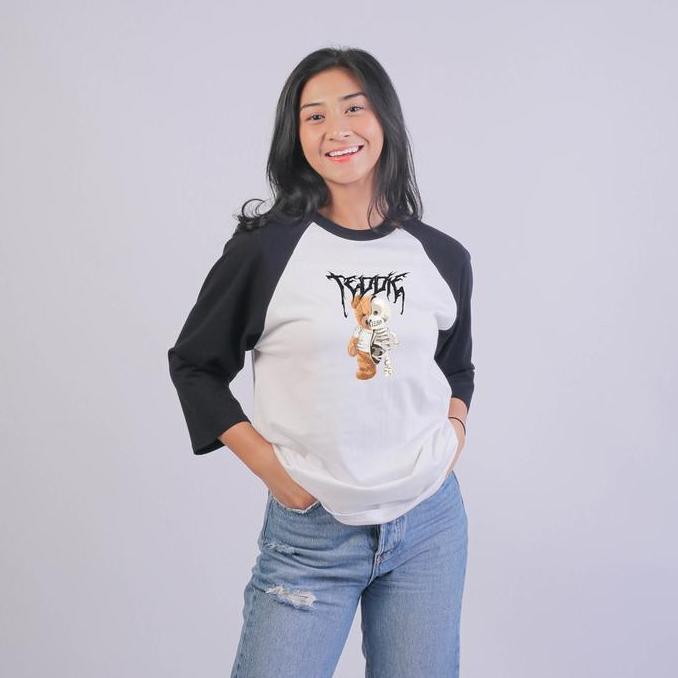 Kaos Raglan NSA Teddie S-Xxl Sablon Pria dan Wanita