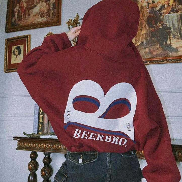 CUCI GUDANG Crop Jacket Wanita Beerbro Korean Style Hoodie Zipper Oversize Remaja Kekinian Full Prin