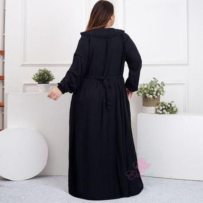 Jumbo Gamis Hazkia Collar rayon twill ld 120 130 140 cm