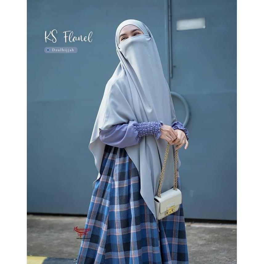 Gamis KS Flanel series Hijriah by Khumaira Syari | Dress Long outer Flanel | Gamis Flanel Couple