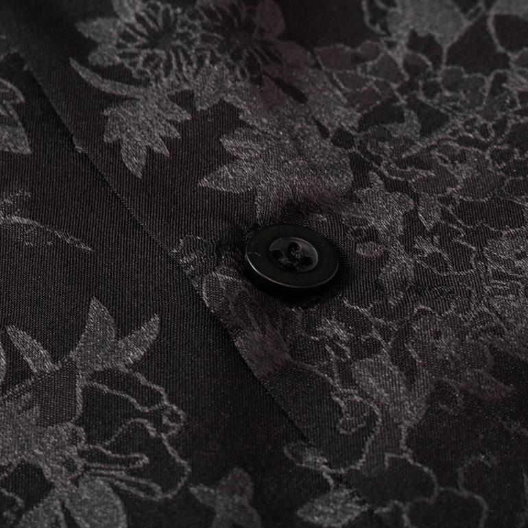 TERBARU Dark Icon Kemeja Hitam Satin Pria Lengan Pendek Vintage Kemeja Cowok Oversize Shirt Men Puti