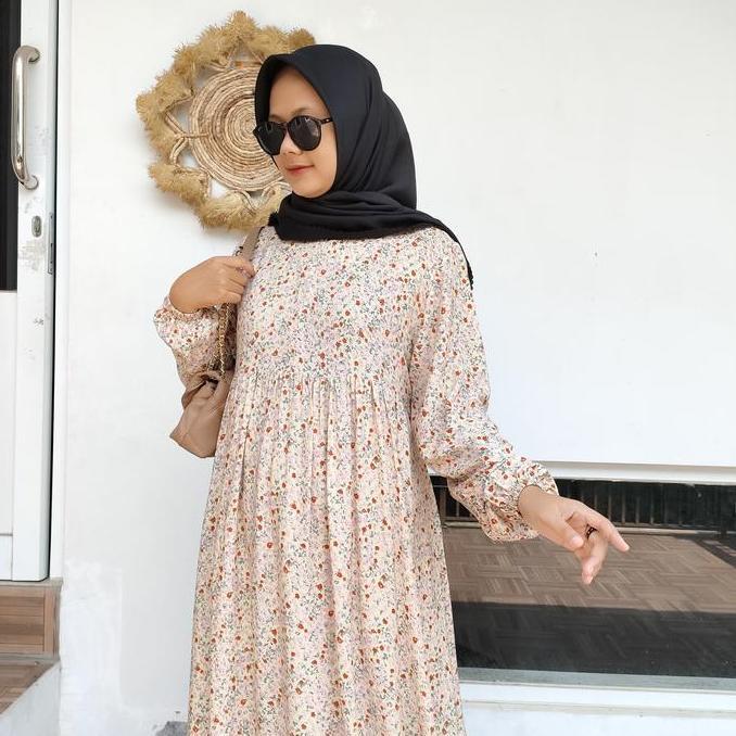 Home Dress Rayon Motif/ Dress rayon Motif Bunga Kecil