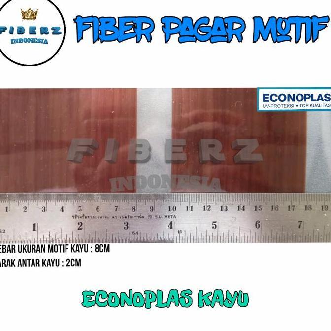 ECONOPLAS - Fiber Plastik Penutup Pagar Motif KAYU Meteran
