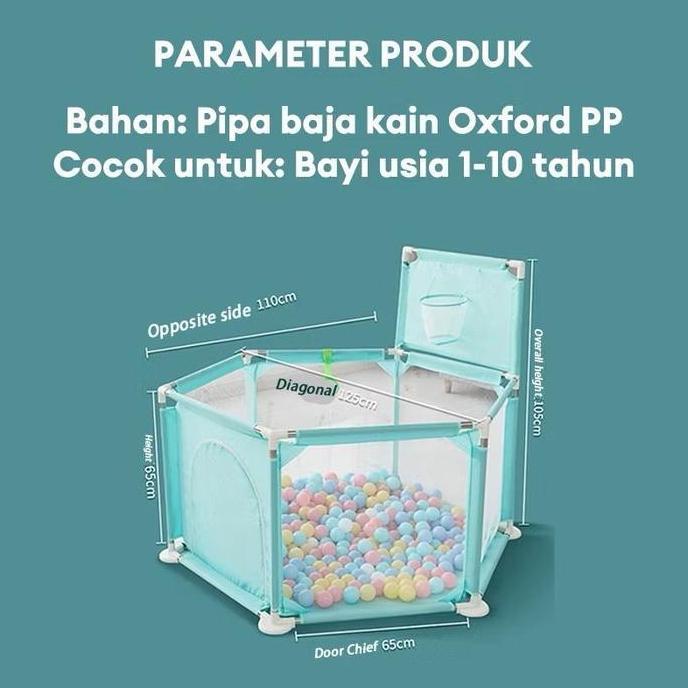 Perlengkapan Bayi Playpen Pagar Anak-anak Keranjang Mandi Bola Peralatan Tempat Tidur Bayi Playpen D
