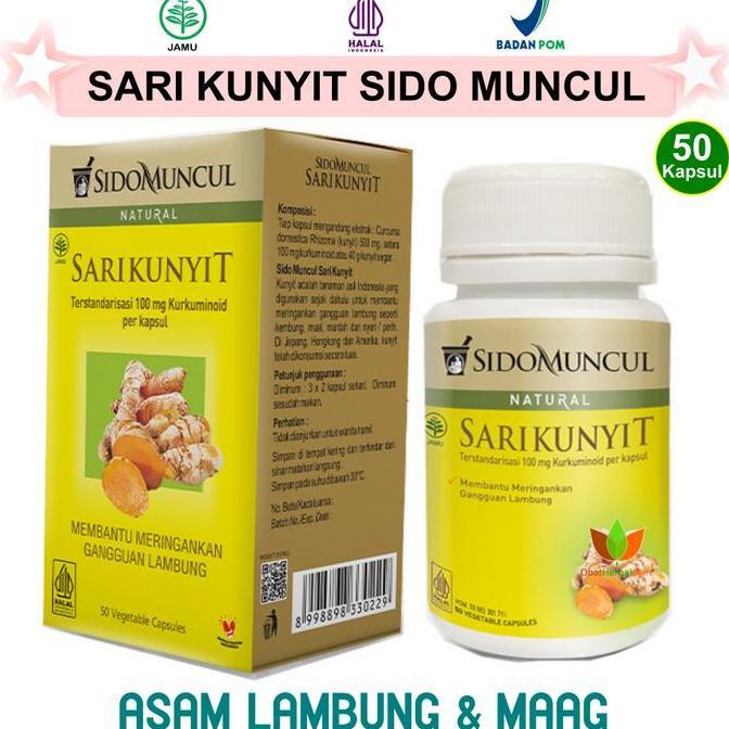 Girlcare- Sidomuncul Sari Kunyit Jamu Obat Herbal Maag Asam Lambung Perut Kembung Begah Alami Tradis