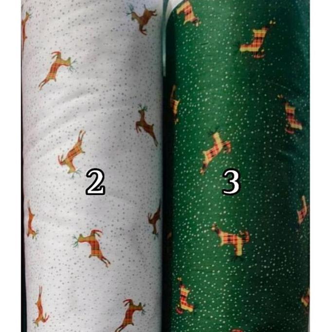 Kapanpun- Katun Jepang Motif Christmas - Kain Katun Natal - Bahan Katun Motif Natal Pohon Natal