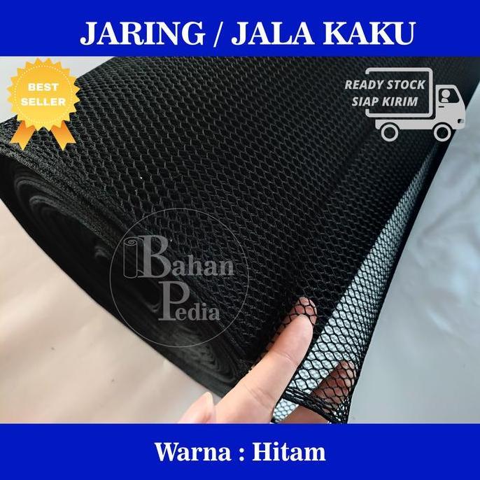 Kapanpun- [Meter] Bahan Jala Tebal Kaku Kain Jaring Lapisan 100 X 150 Cm - Hitam