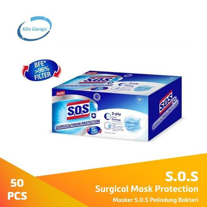Medclean- Masker Sos Surgical Mask Earloop 3Ply 50 Pcs