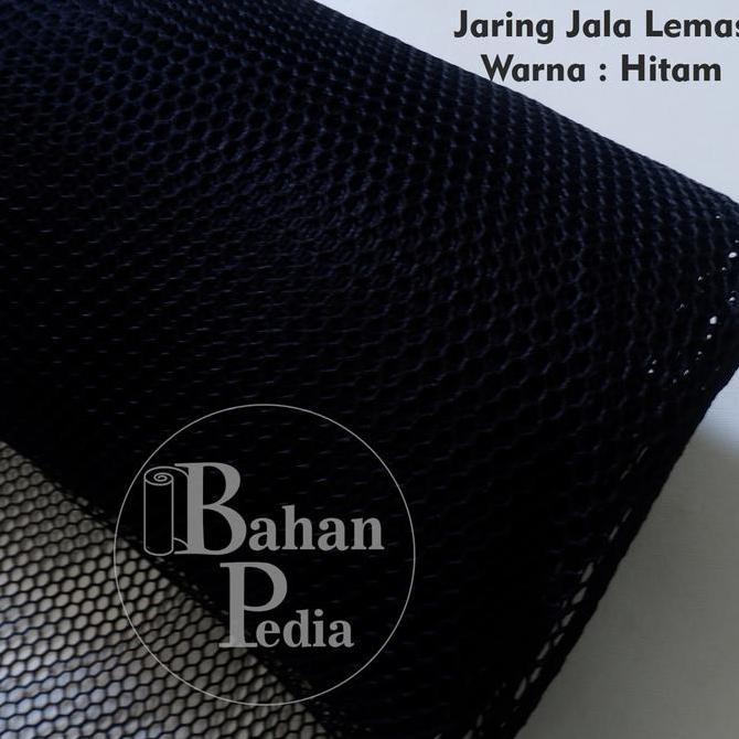 Kapanpun- [Meter] Bahan Jala Tebal Lemas Kain Jaring Lapisan Tas Dompet - Hitam