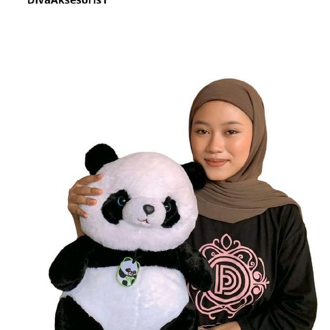 Diva Aksesori Boneka Panda Jumbo 65 cm Rasfur Bulu Halus SNI Murah Size XXL Model Duduk Dolls Toys K