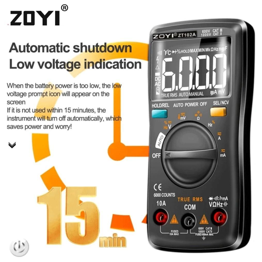Zoyi Zt102A Upgrade Auto Multimeter Digital Avometer Multitester Ncv Original Protect