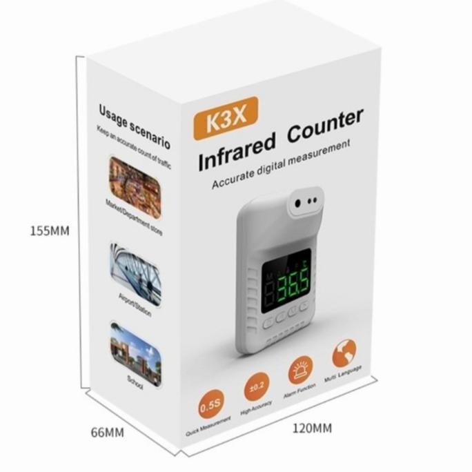 Medkit- Thermometer Otomatis K3X Infrared Dinding Wall Thermometer