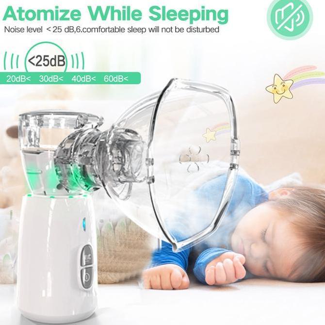 Medkit- Portable Mesh Nebulizer Alat Bantu Uap Pernafasan Asma Pilek Oksigen