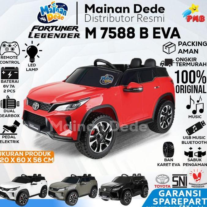 Mainan Mobil Aki Anak Toyota Fortuner Legender PMB 7588 M7588 M-7588 M-7588B Lisensi Official Licens