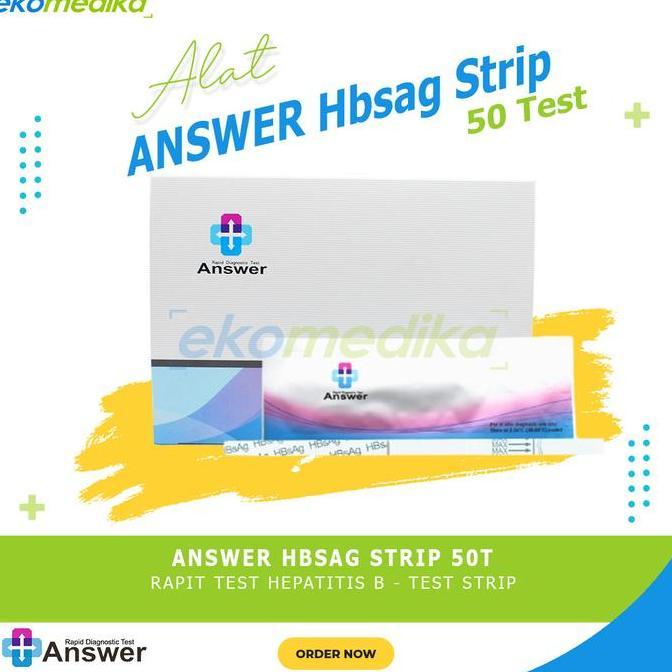 Medkit- Answer Hbsag Strip Isi 50 Test / Rapid Hbsag Strip - Alat Deteksi Antigen Hepatitis B Dalam 