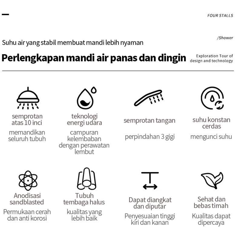 Shower Kamar Mandi 4 Dalam 1 Set Dengan Sprayer Faucet Sprayer / Black Gold Kamar Mandi Shower Set /