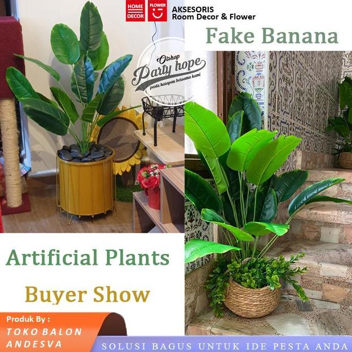 Wfhgx- Daun Pisang Artificial / Daun Pisang Plastik / Dekorasi Tanaman Hias