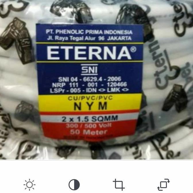 TERMURAH - kabel eterna 2x1,5 50 meter/kabel kawat eterna NYM 2x1,5 50 meter