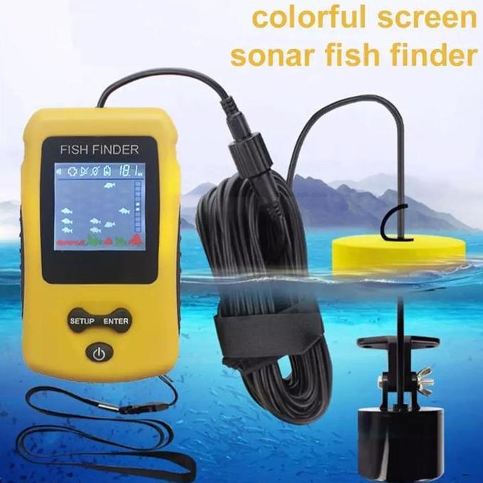 sonar sensor pencari ikan/portable 100m fish finder/gps lacak ikan