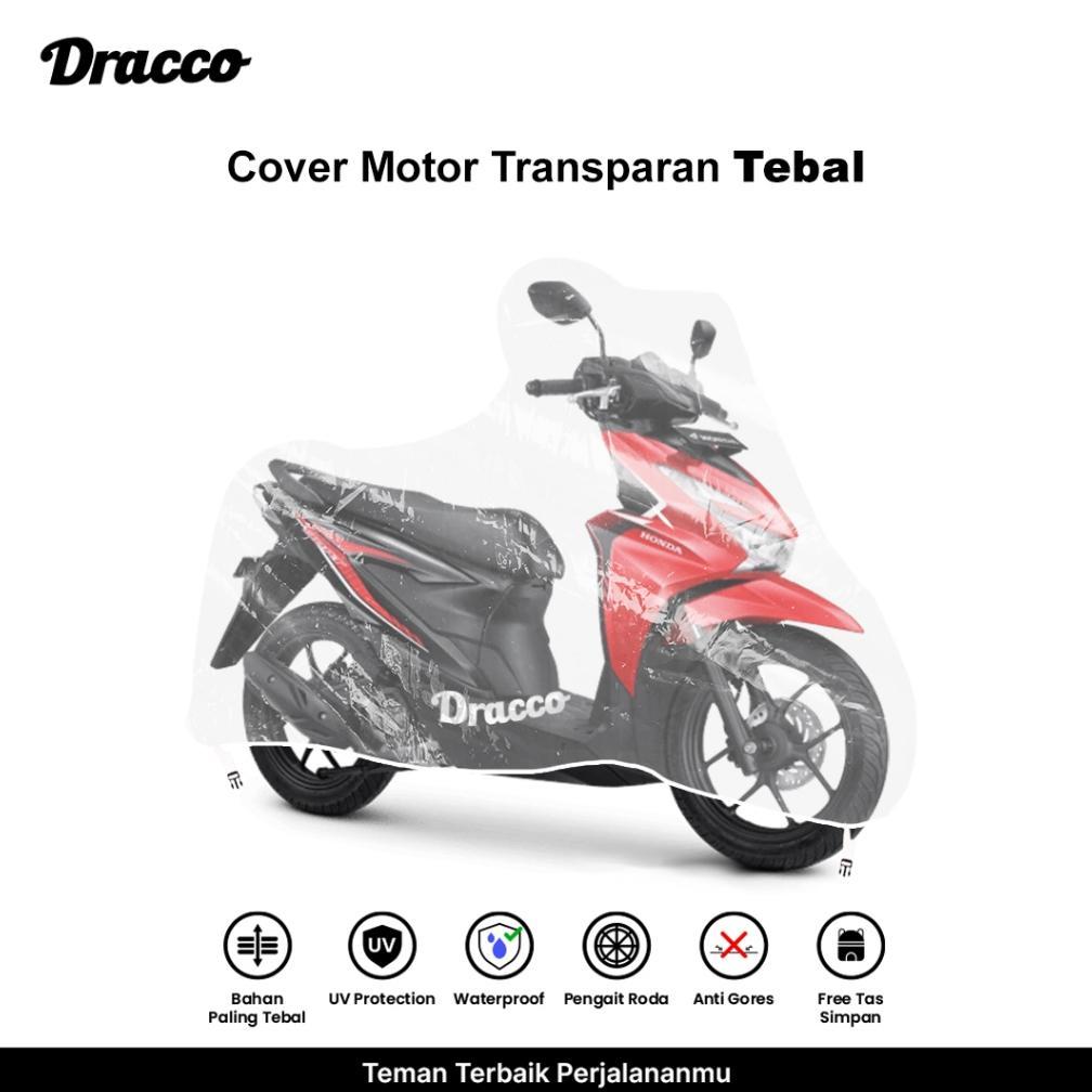 ORIGINAL DRACCO SARUNG MOTOR HONDA BEAT TRANSPARAN WATERPROOF TEBAL PREMIUM COVER MOTOR BEAT FREE TA