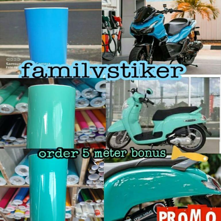 VALUE PACK Sekotlet Hijau Tosca Doff/Glosy Skotlet Sticker Motor Mobil Otomotif KEKINIAN
