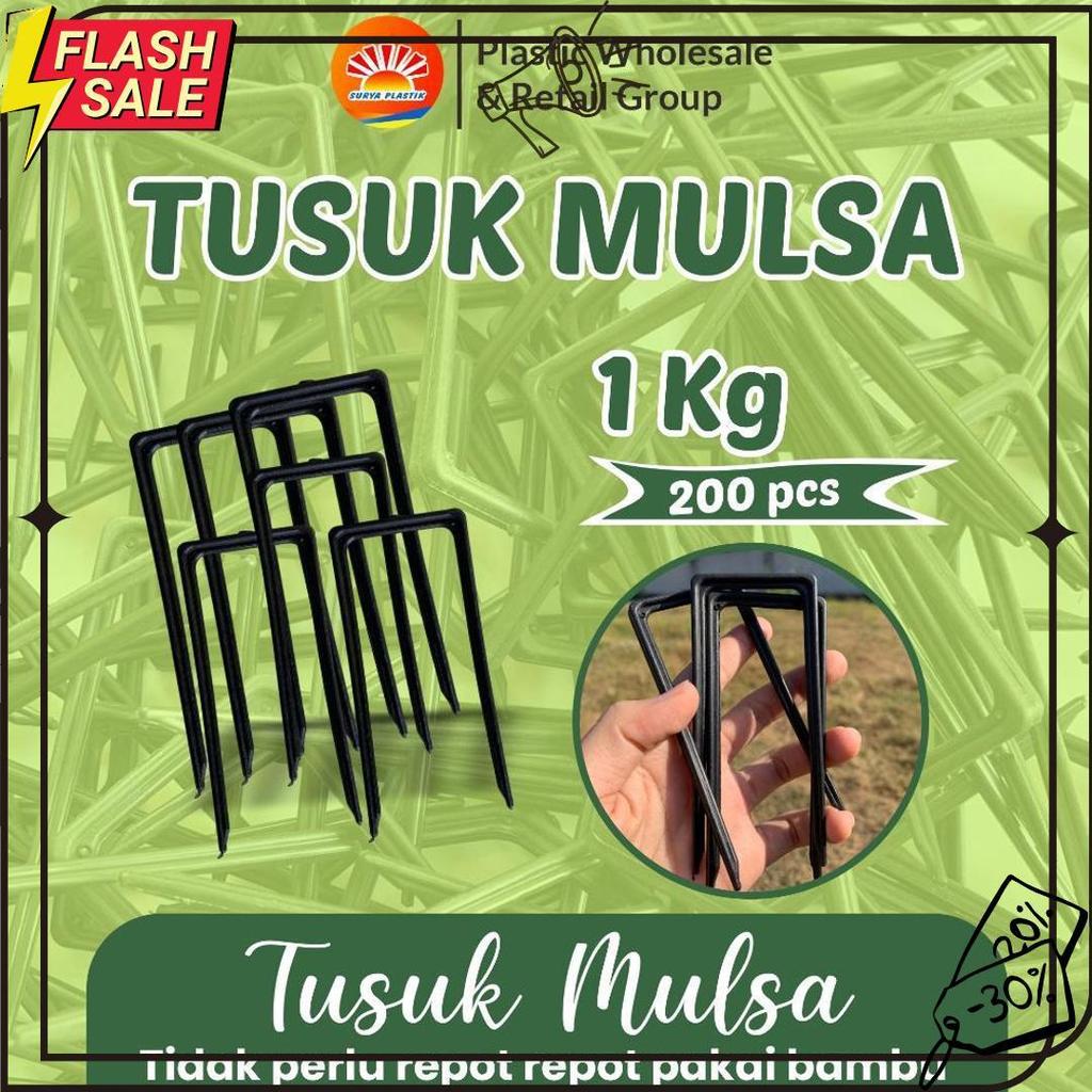 Pasak Mulsa/Penjepit Plastik Hitam Perak Mulsa Pertanian Model U Termurah