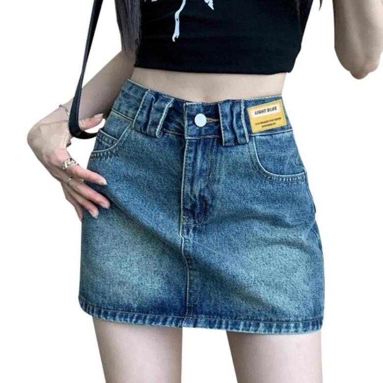 KHUSUS KAMU PRODUK Rok Jeans Pendek Wanita Jumbo Mini Kekinian Korean Style Skirt Denim Terbaru Sexy