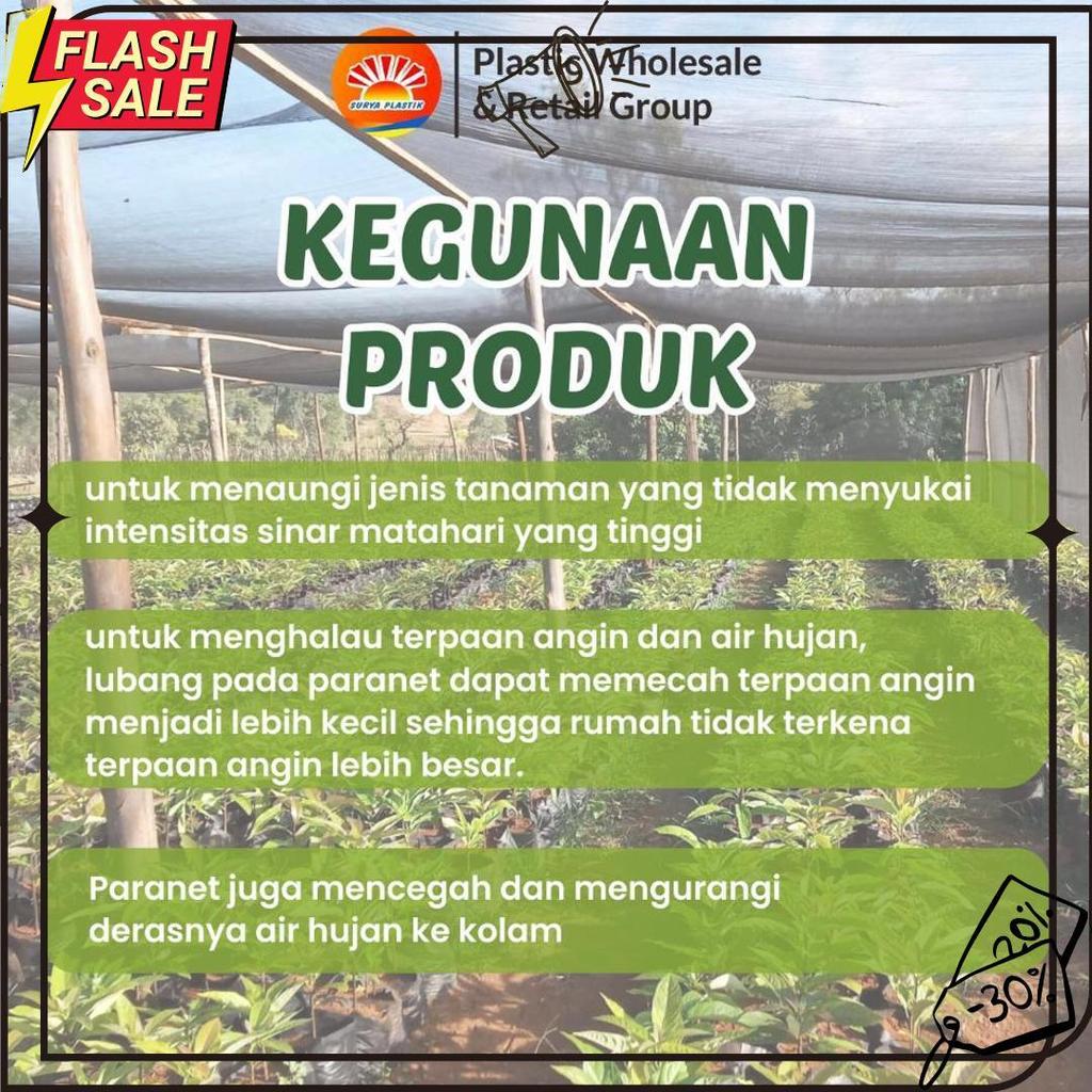 Paranet Tanaman/Jaring Paranet 70% Rajut Segitiga Lebar 3 Meteran Ecer Termurah