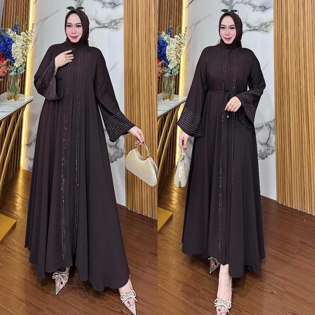 Unik Amor Dress Abaya Turkey Hitam Simple Mewah Elegan Abaya Fursan Bahan Marbella Anti Uv Premium