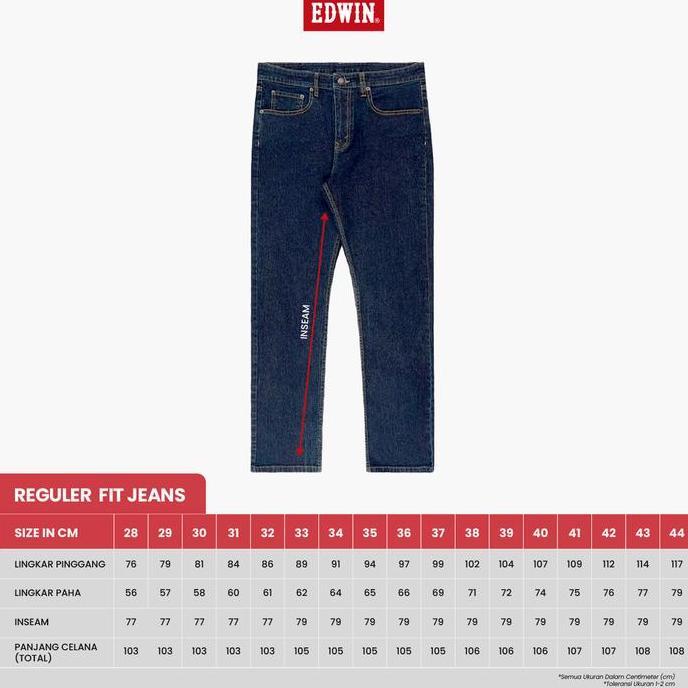 EDWIN JEANS - Celana Panjang Denim Pria Reguler Fit Straight Jeans 801 Slub LIGHT BLUE INDIGO Termur