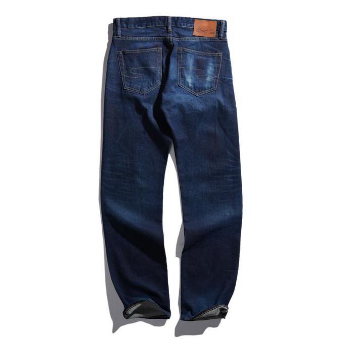 Lee Cooper Straight Fit Jeans Selvedge Harry Repaired Dark Blue Termurah