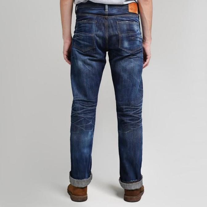 Lee Cooper Straight Fit Jeans Selvedge Harry Repaired Dark Blue Best Quality