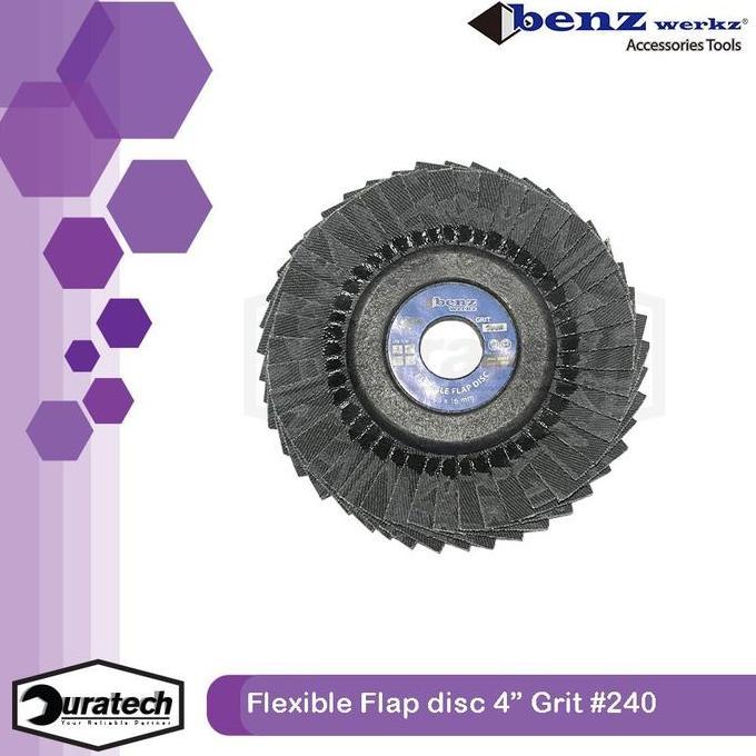 Amplas susun flexible besi / Flexible flap disc metal grit 240 Benz / Amplas khusus stainless lentur