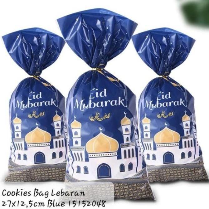 best produk] Cookies Bag lebaran Blue set 10pcs/ Cookies Bag idul Fitri
