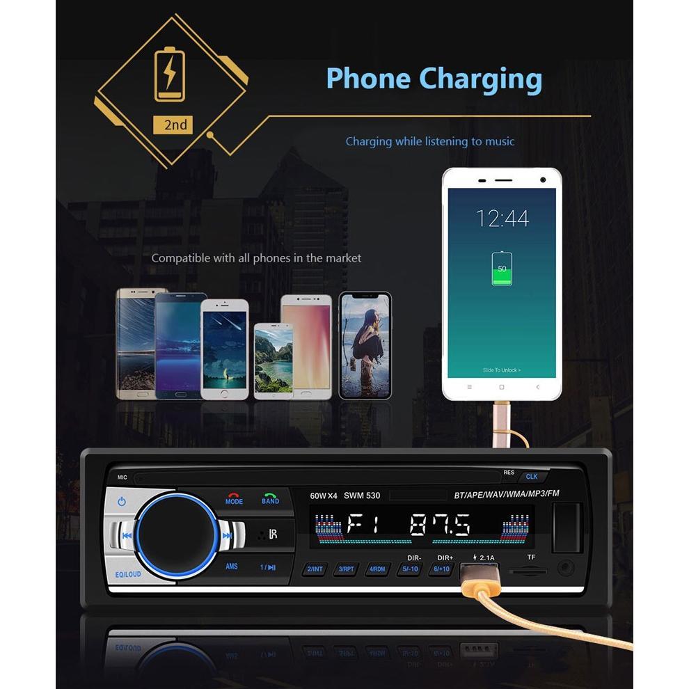 Bisa Cod Tape Audio Mobil Multifungsi Bluetooth Usb Mp3 Jsd-520 Single Din Jsd-520 Audio Tape Mobil 