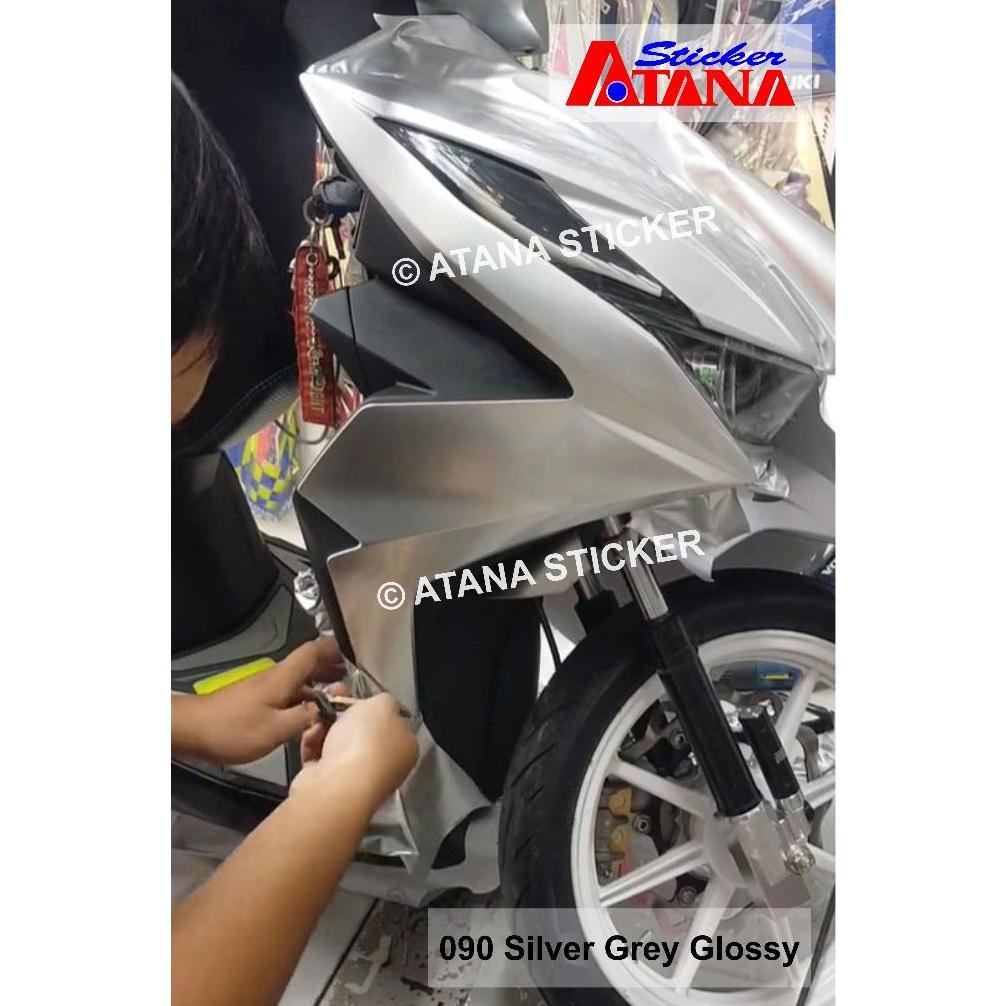 TERBARU Skotlet Silver Glossy Doff Metalik Dop Abu Grey 090 Perak Candy Cutting Stiker Anti Gores Pa