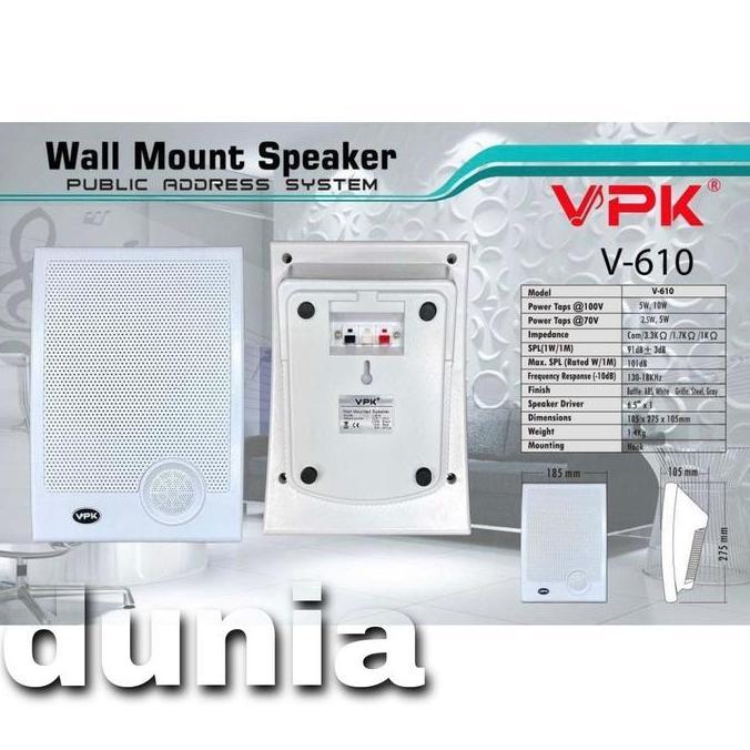 Wall Mount Speaker Vpk V 610 Original Vpk V610 Speaker Wallmount Vpk Terbaru
