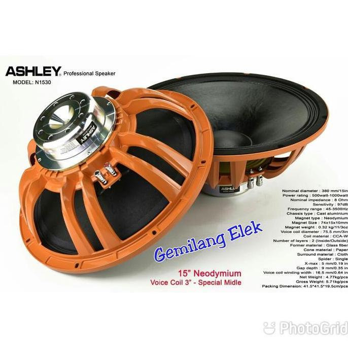 Speaker Ashley 15 Inch N 1530 Neodymium Original Murah
