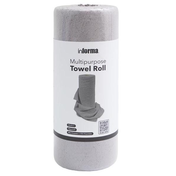 Informa Kain Lap Dapur Roll Terry Tearline 30 Lembar AbuAbu Serbet Dapur Kain Majun Lap Meja gelap P