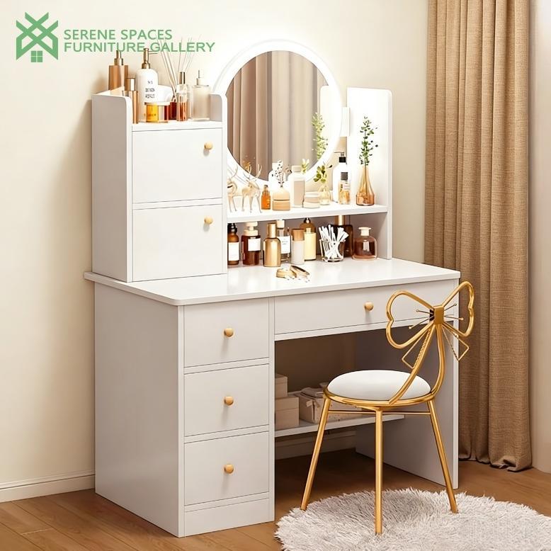 [BEST BUY] SERENE SPACES Meja Rias Kamar Tidur Minimalis Modern Meja Rias Terbaru Viral Sederhana Mu