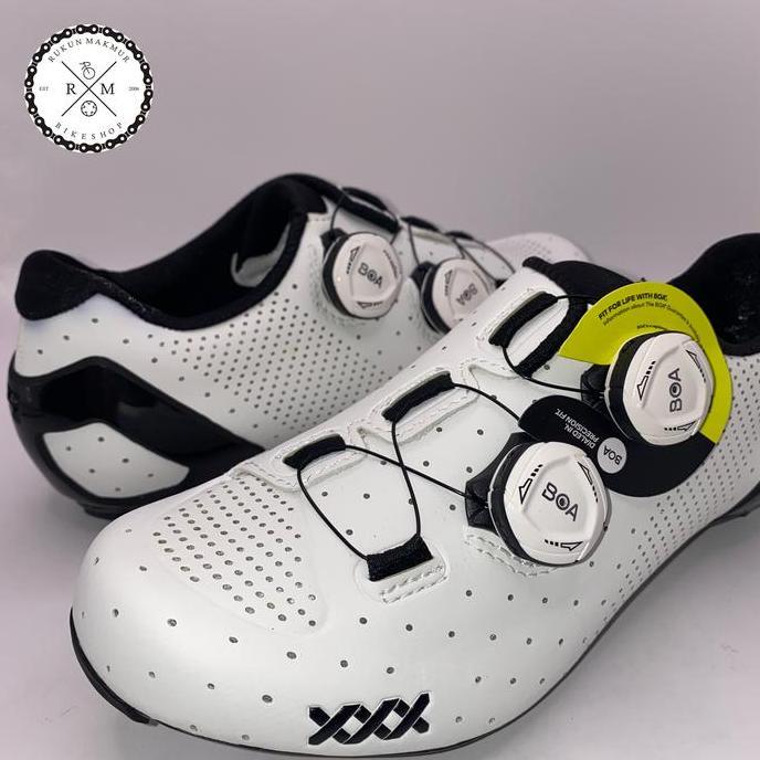 Promo Bontrager Road Cycling Shoes XXX Road Carbon White With BOA Lock  - Sepatu Sepeda Balap RoadBi