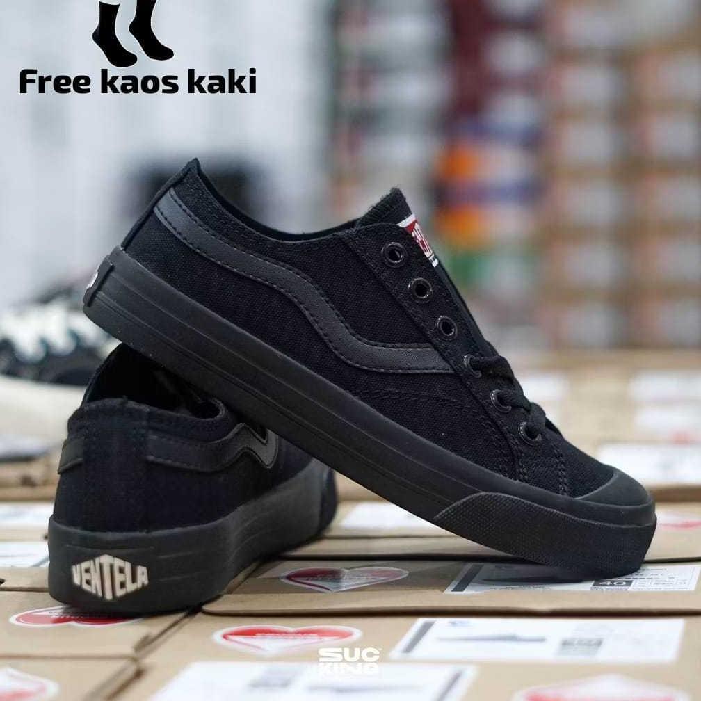 DISKON PROMO SEPATU VENTELA NEW PUBLIC LOW BLACK NATURAL SNEAKERS NYALA PRIA WANITA TERMURAH