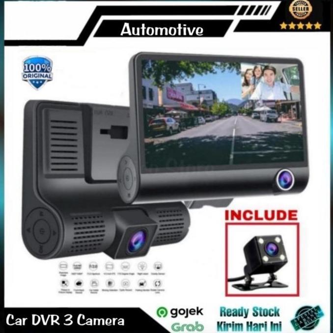 Promo Triple Camera CCTV DVR Mobil 3 Lensa Car Dashcam Full HD 3in1 Parkir Diskon