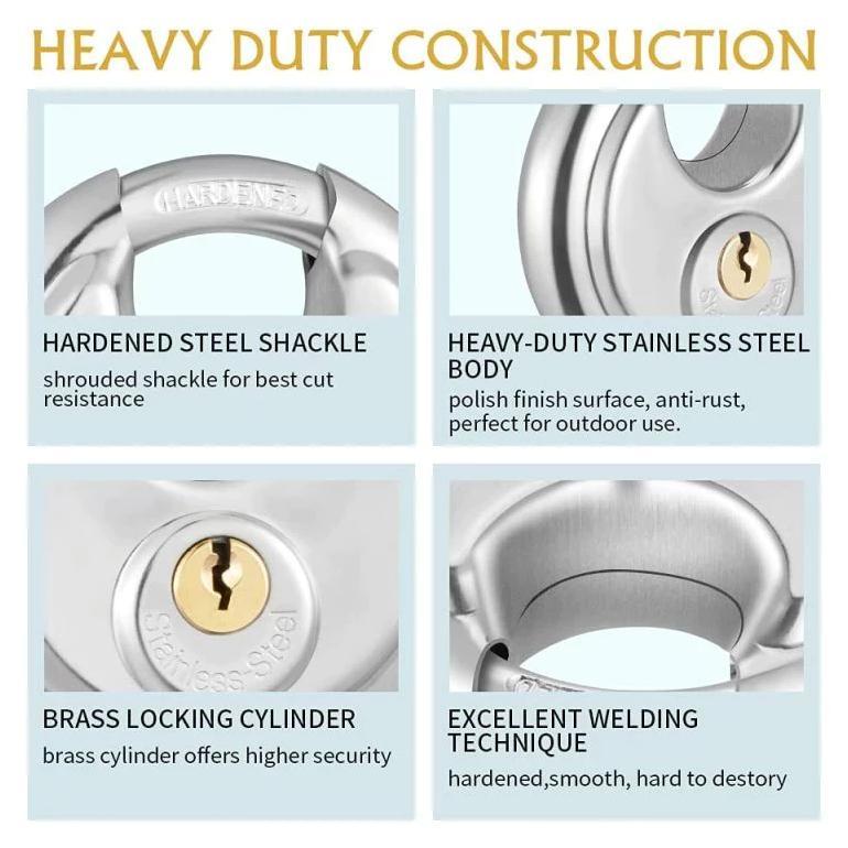 termurah hohodalink gembok bulat padlock stainless 70 mm - gembok cakram 70mm - 70mm kunci gembok bu