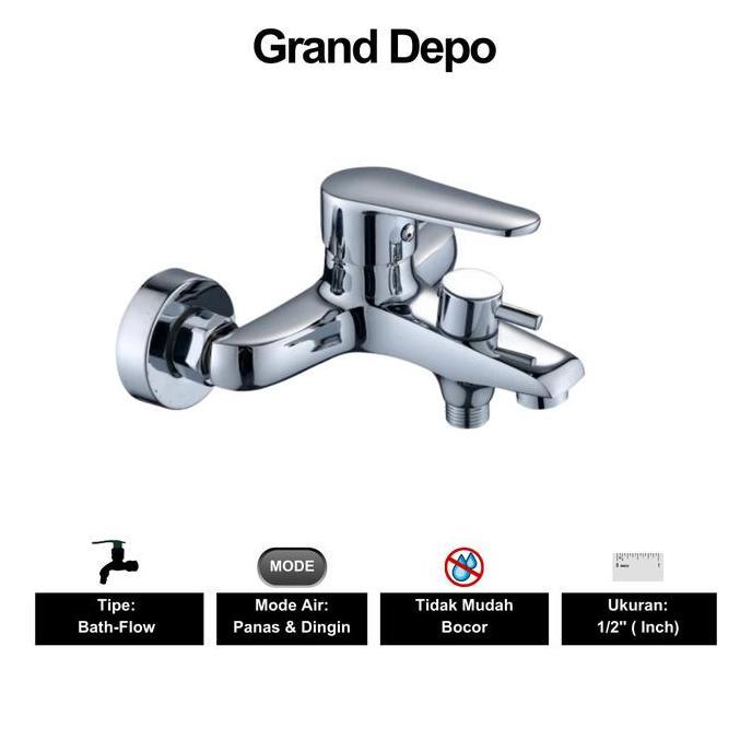 Lancaraja- Kran Shower Mixer Air Panas Dingin Bath Flow 1/2" Onda / Kran Shower Mixer Onda / Kran Ai