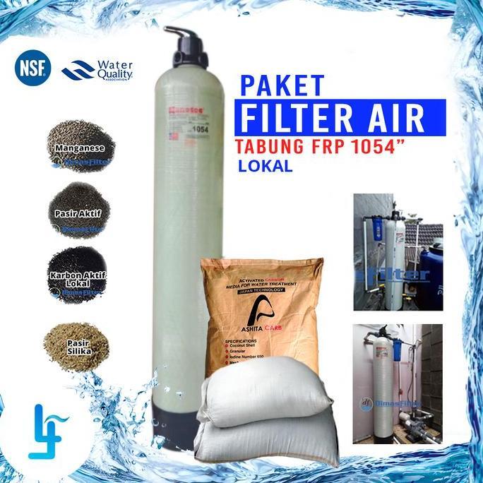 Lancaraja- Paket Tabung Filter Air Frp 1054'' Plus Isi Media