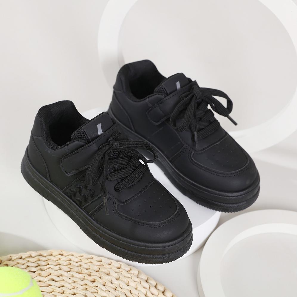 BEST SELLER LVRKIDS [SALE] SIZE 21-37 UNISEX SEPATU ANAK SPORT HITAM SEPATU SEKOLAH ANAK LV0308